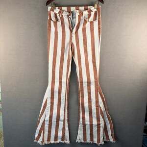 Alter'd State Brown and White Flare Jeans Women's Size Medium